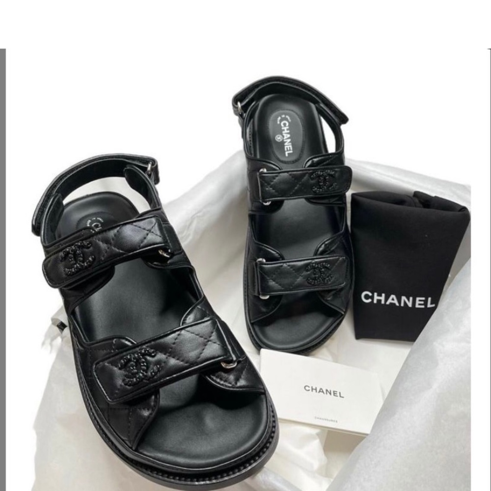CHANEL NIB Dad Sandals size 38.5 purchased from NM